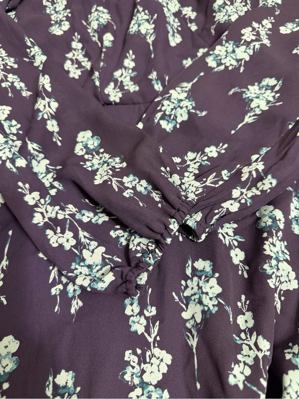 Jun & Ivy navy blue floral mini dress long sleeves size M - Picture 5 of 10